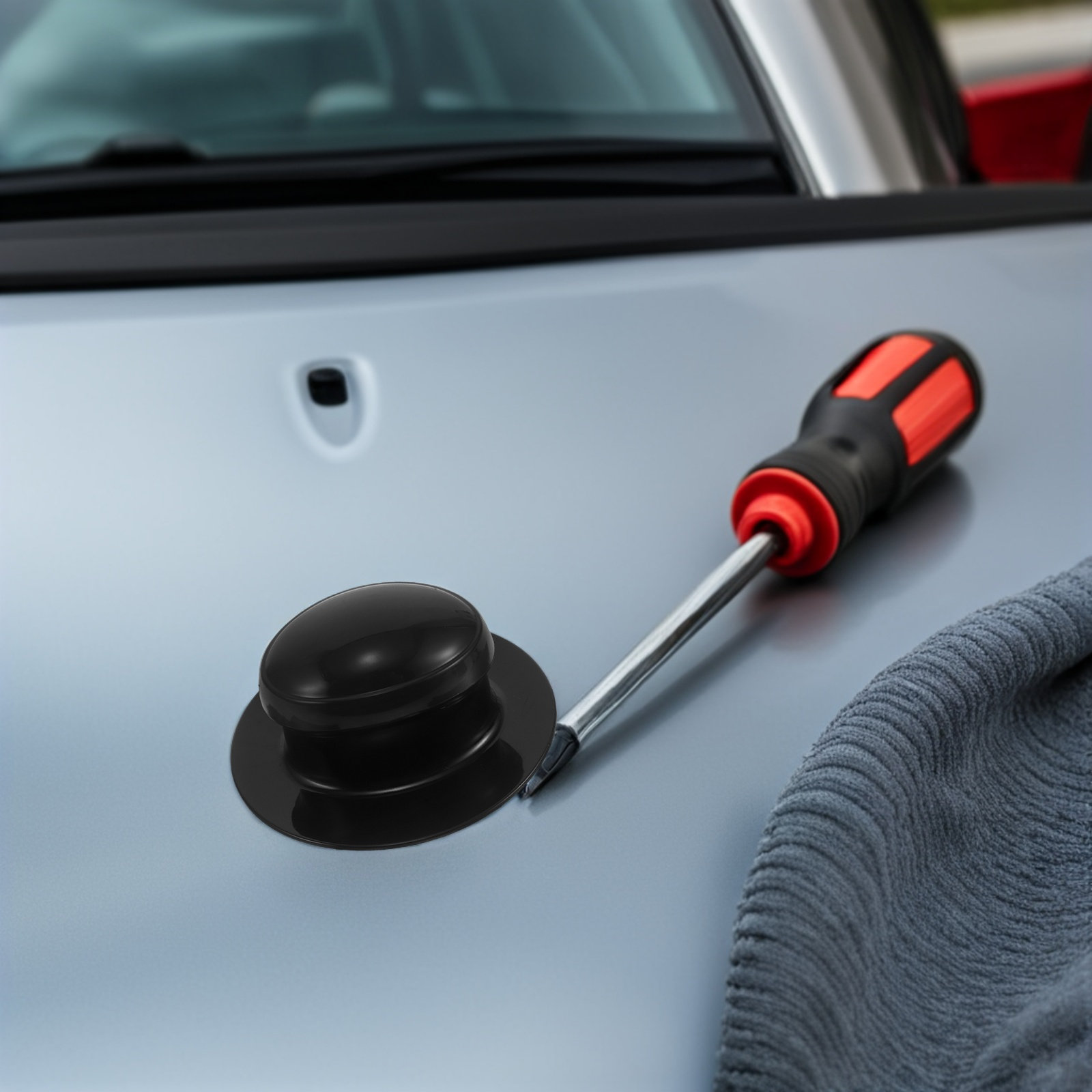 Wax Applicator Pad - 4個入り 車用ポリッシングパッド ハンドル付き プラスチック製 丸型グリップツール ワックスアプリケーター