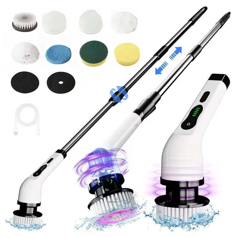 Car Cleaning Brush - ワイヤレス電動スピンスクラバー、多機能コードレス回転ブラシ、浴室、キッチン、窓、車の掃除用。