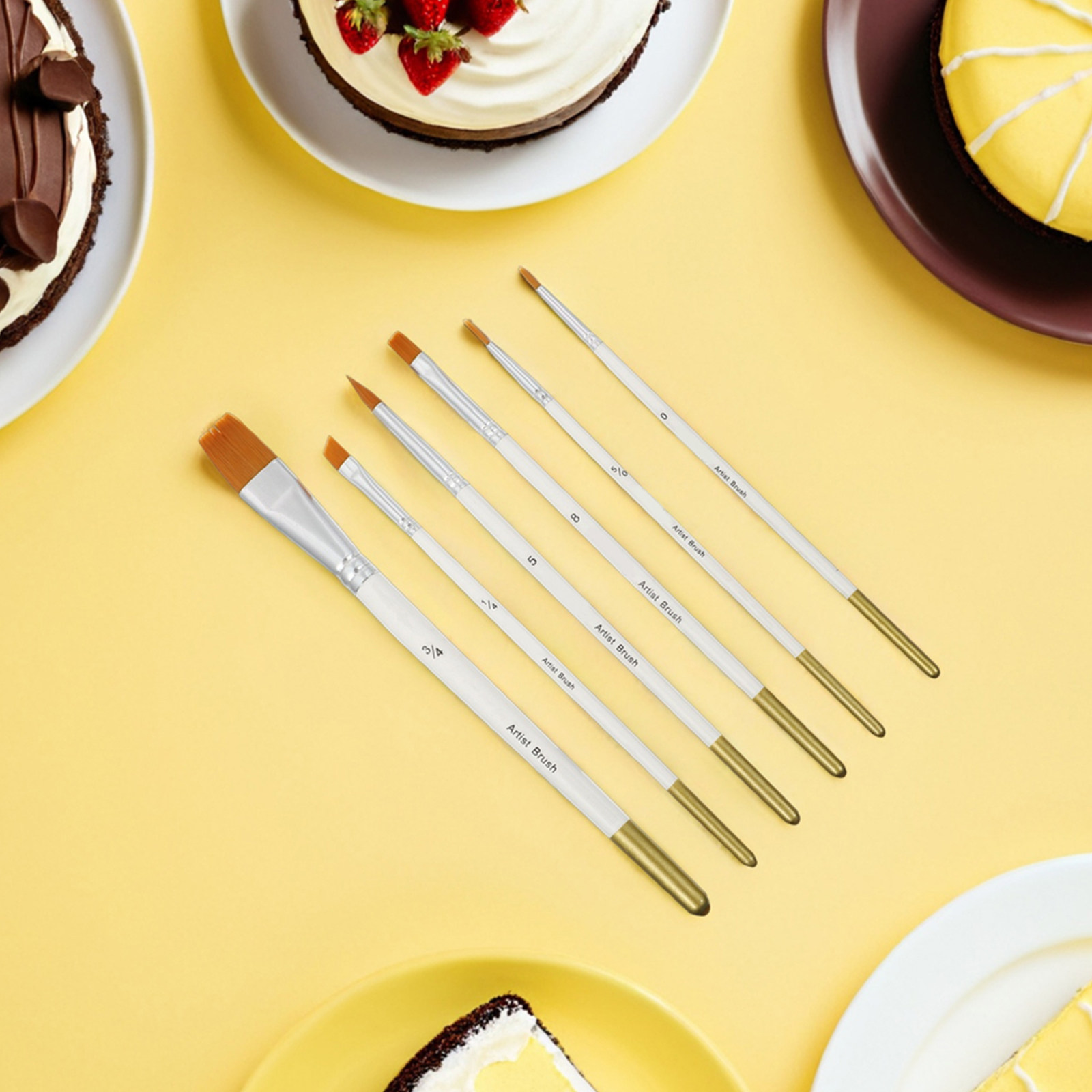Detailing Brush Set - 12本ケーキディテールブラシセット多用途多目的ペストリーブラシキットフォンダンツール用クッキーデコレーションチョコレートペイントシュガー用