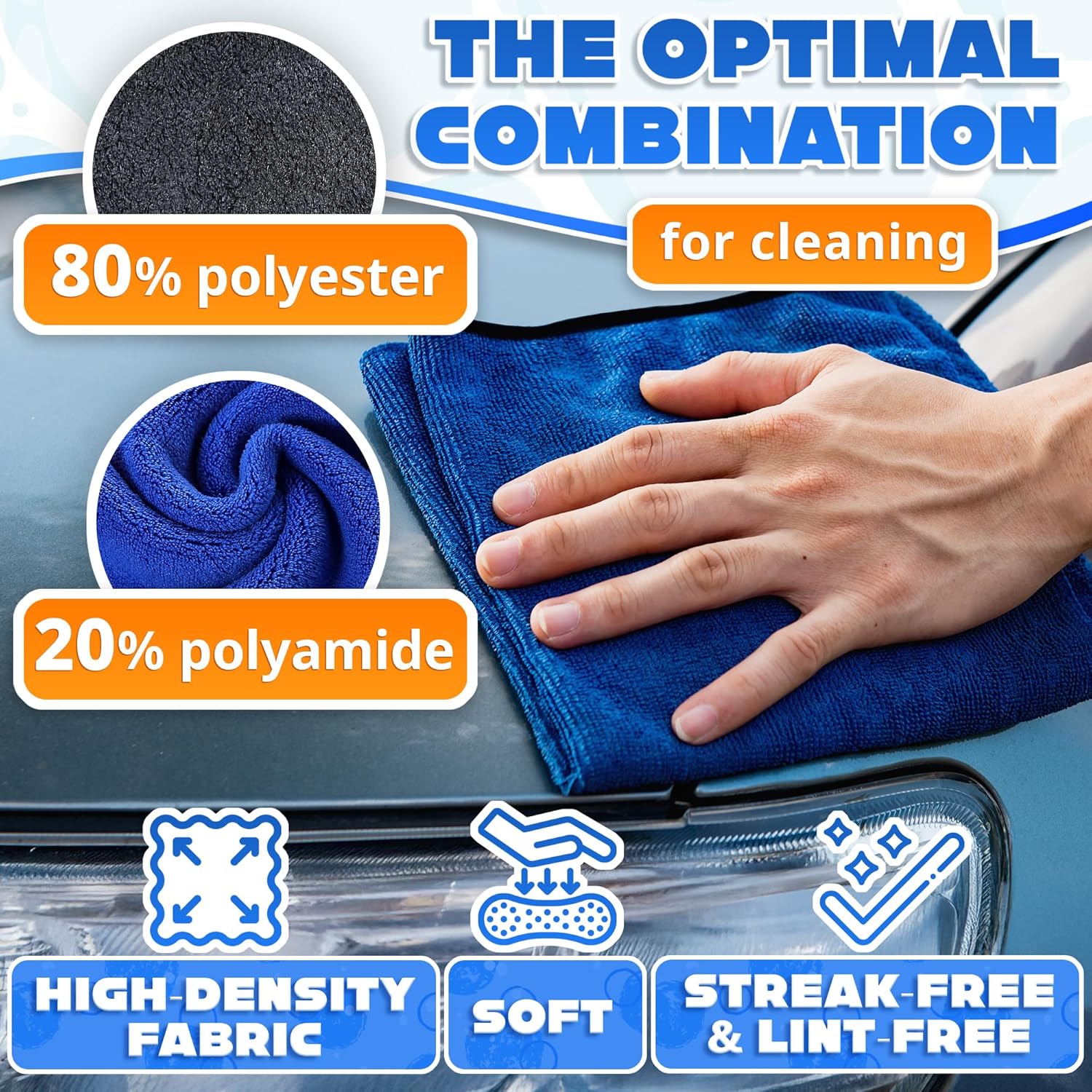 マイクロファイバー洗車用クロス、乾燥用クロス、縁取り付きマイ - Microfiber Towel Detailing のレビューと価格