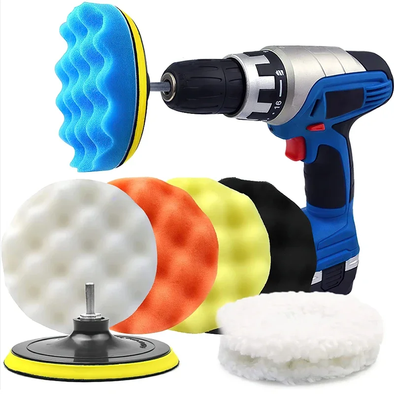 新しい8個入り車磨きパッドキット 3/4/5/6/7インチフ - Polish Pad Set Buffer のレビューと価格