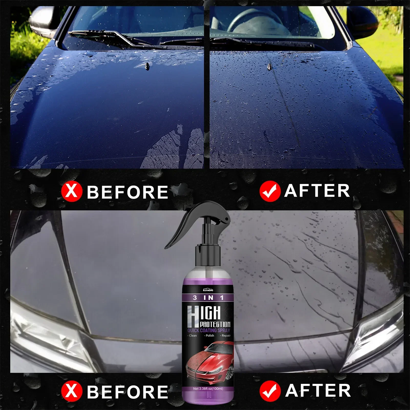 3 in 1 カーセラミック液体コーティングスプレー ナノク - Car Wax Ceramic Coating のレビューと価格