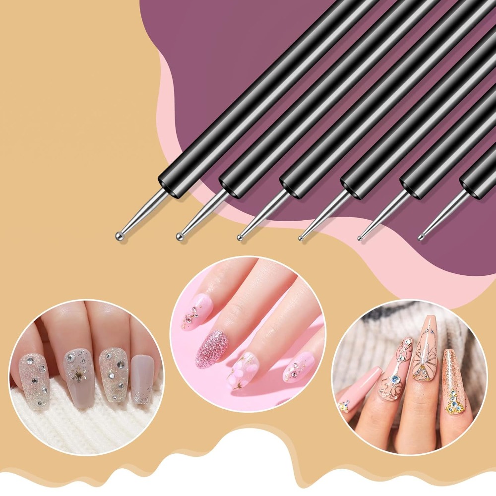 両端ネイルアートドットツール6本キット、ライナーブラシデザイ - Detailing Brush Set のレビューと価格